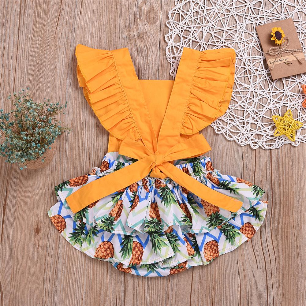 Baby Girls Short Sleeve Pineapple Printed Romper Baby Boutique Clothing Wholesale