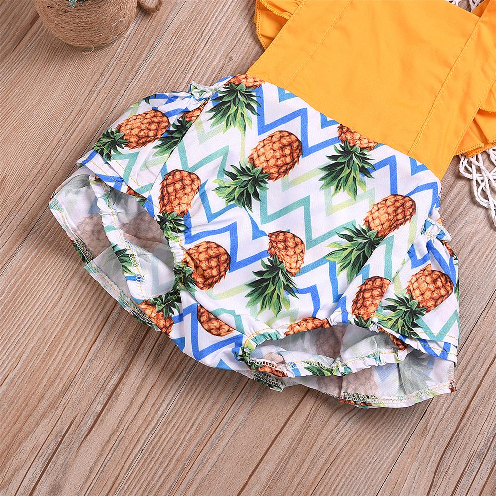 Baby Girls Short Sleeve Pineapple Printed Romper Baby Boutique Clothing Wholesale