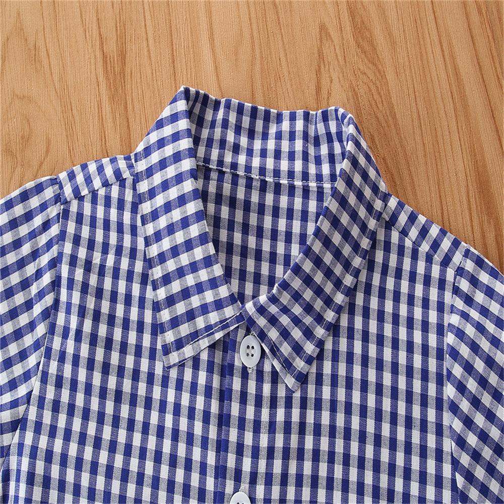 Boys Short Sleeve Plaid Shirts & Overalls Little Boys Wholesale Clothing