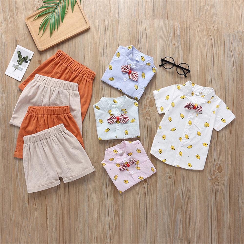 Boys Short Sleeve Printed Shirts & Shorts children's club wholesale