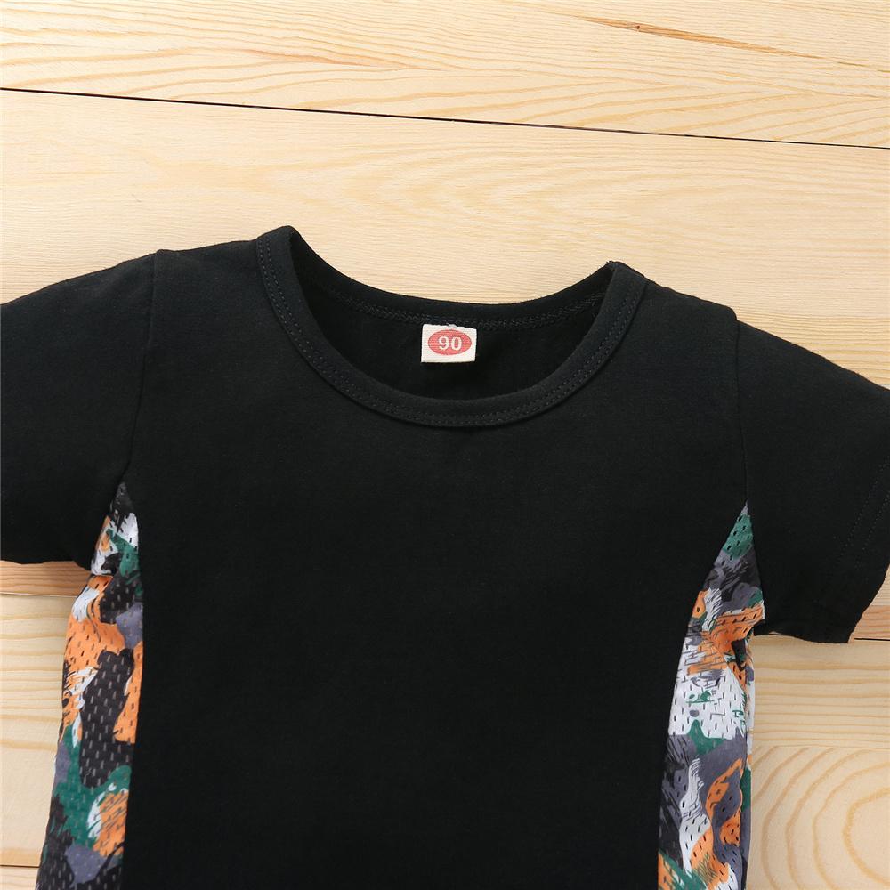 Boys Short Sleeve Printed T-Shirts & Shorts boys wholesale clothing