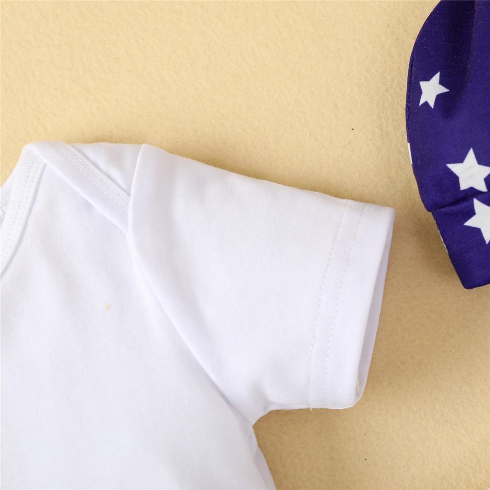 Baby Unisex Short Sleeve Star Letter Striped Romper & Pants & Hat cheap baby clothes wholesale