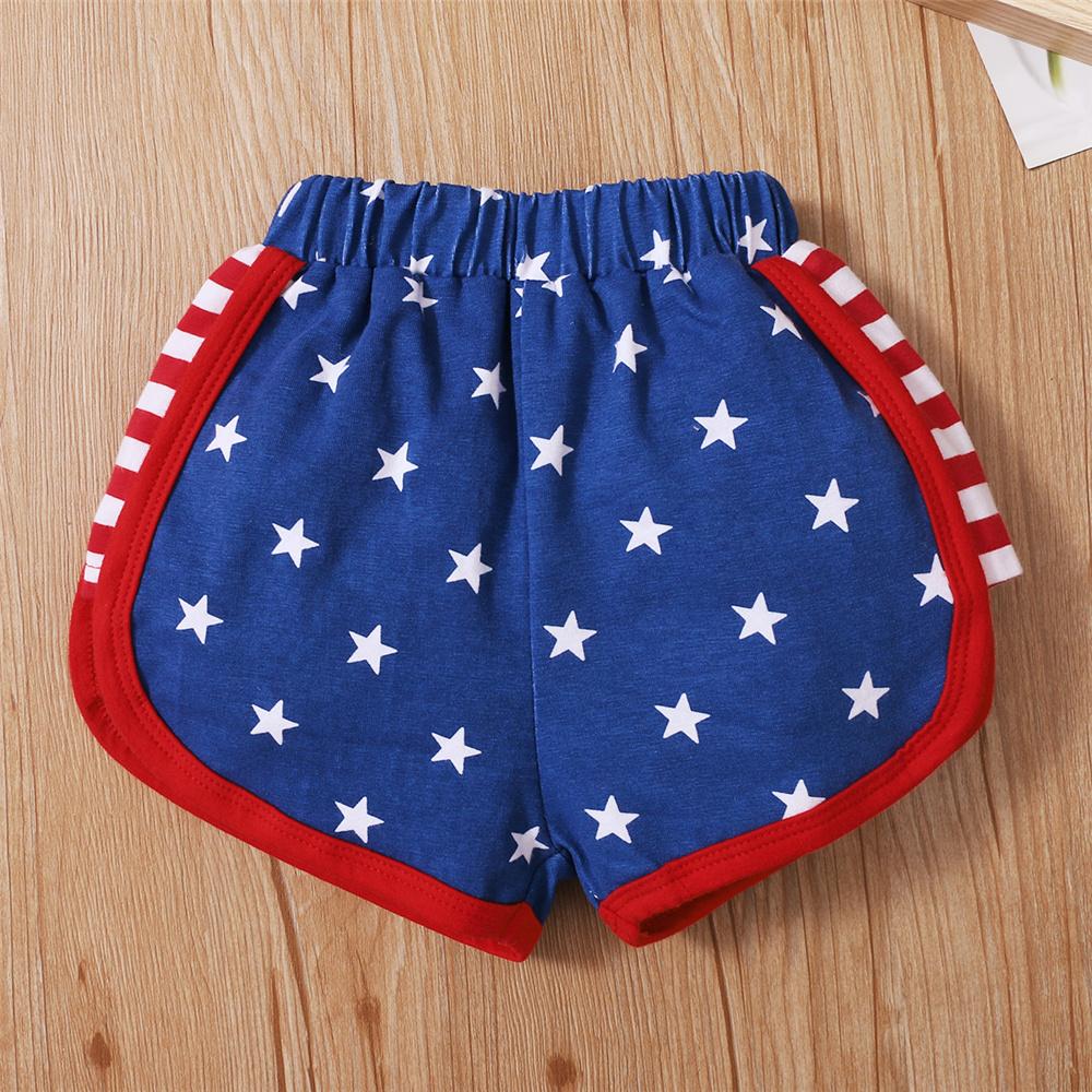 Baby Girls Short Sleeve Star Striped Top & Shorts baby clothing wholesale suppliers