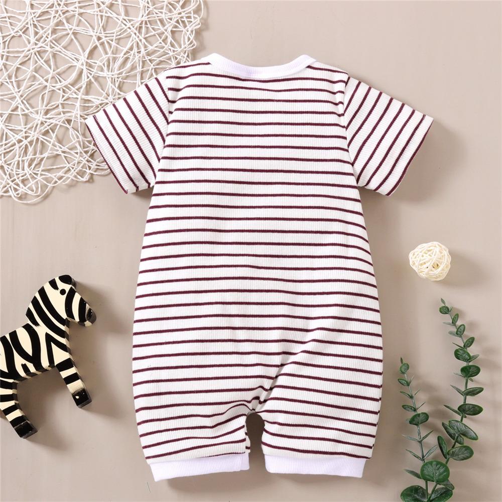 Baby Unisex Short Sleeve Striped Cardigan Romper Baby Clothes Suppliers