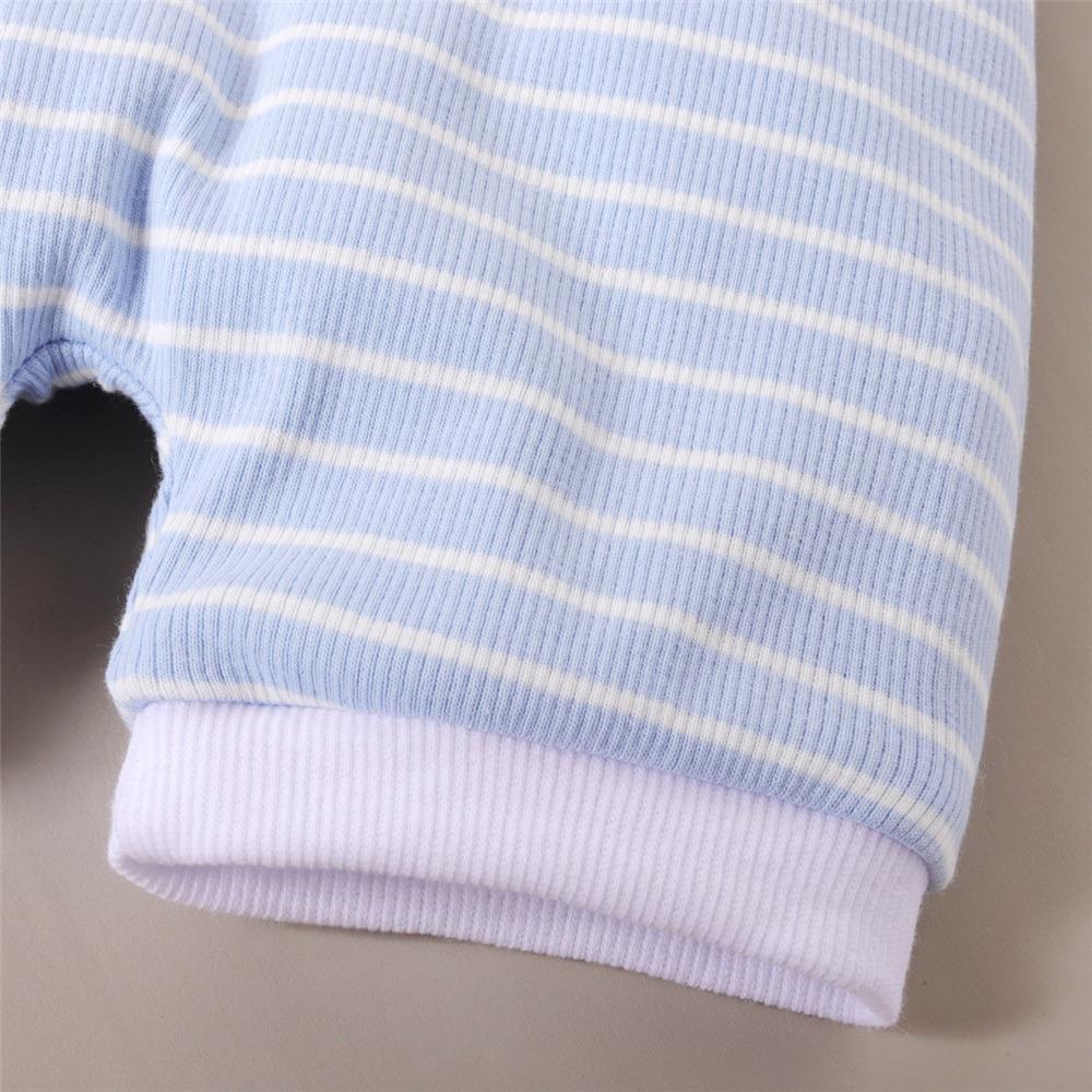 Baby Unisex Short Sleeve Striped Cardigan Romper Baby Clothes Suppliers