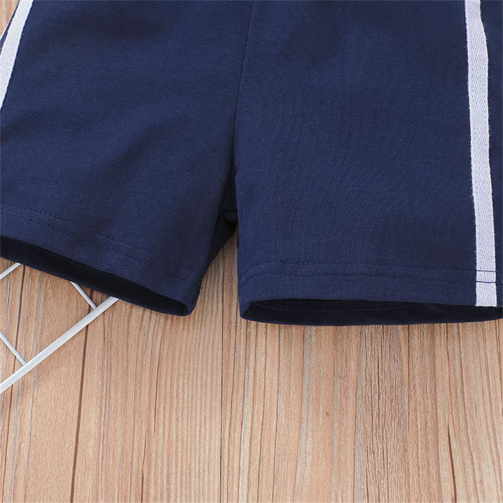 Boys Short Sleeve Striped Letter Printed Top & Shorts wholesale kids boutique clothing