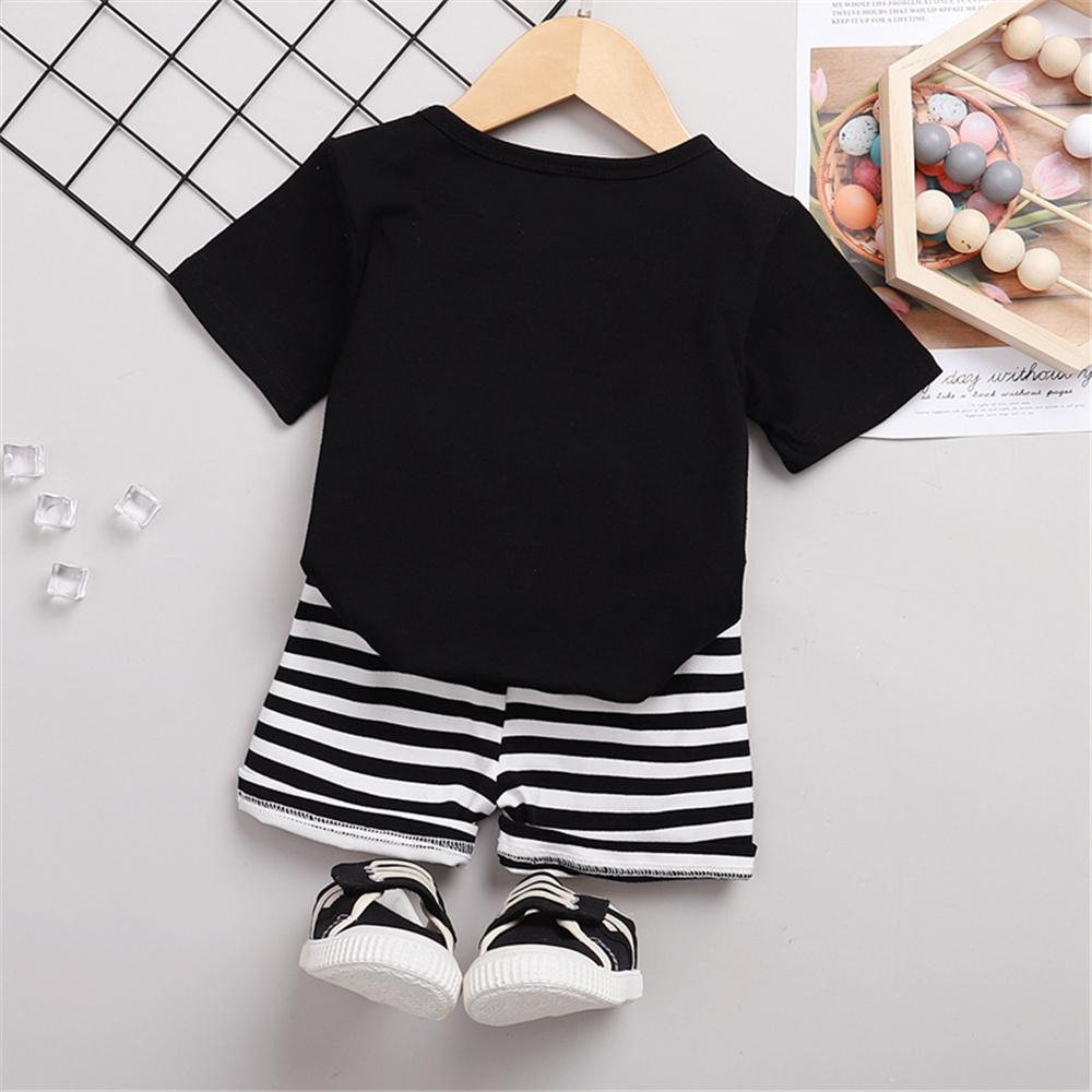 Boys Short Sleeve Striped Number Printed Top & Shorts boy boutique clothing wholesale