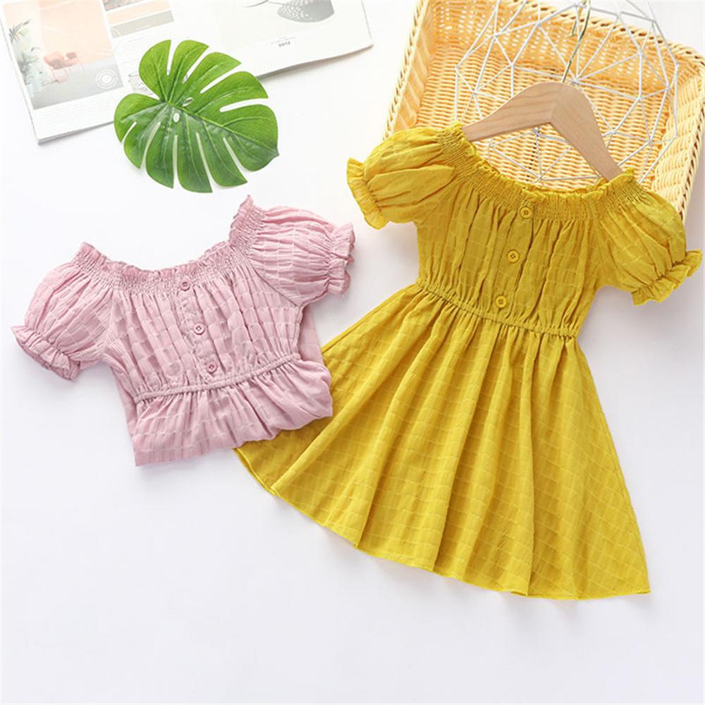 Girls Short Sleeve Sweet Princess Dresses trendy kids wholesale clothing