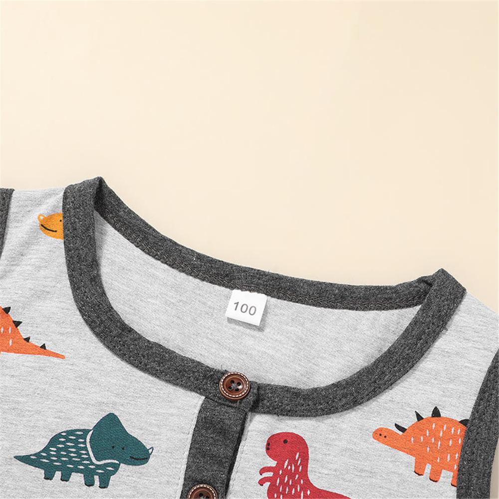 Boys Sleeveless Dinosaur Printed Top & Shorts wholesale childrens clothing
