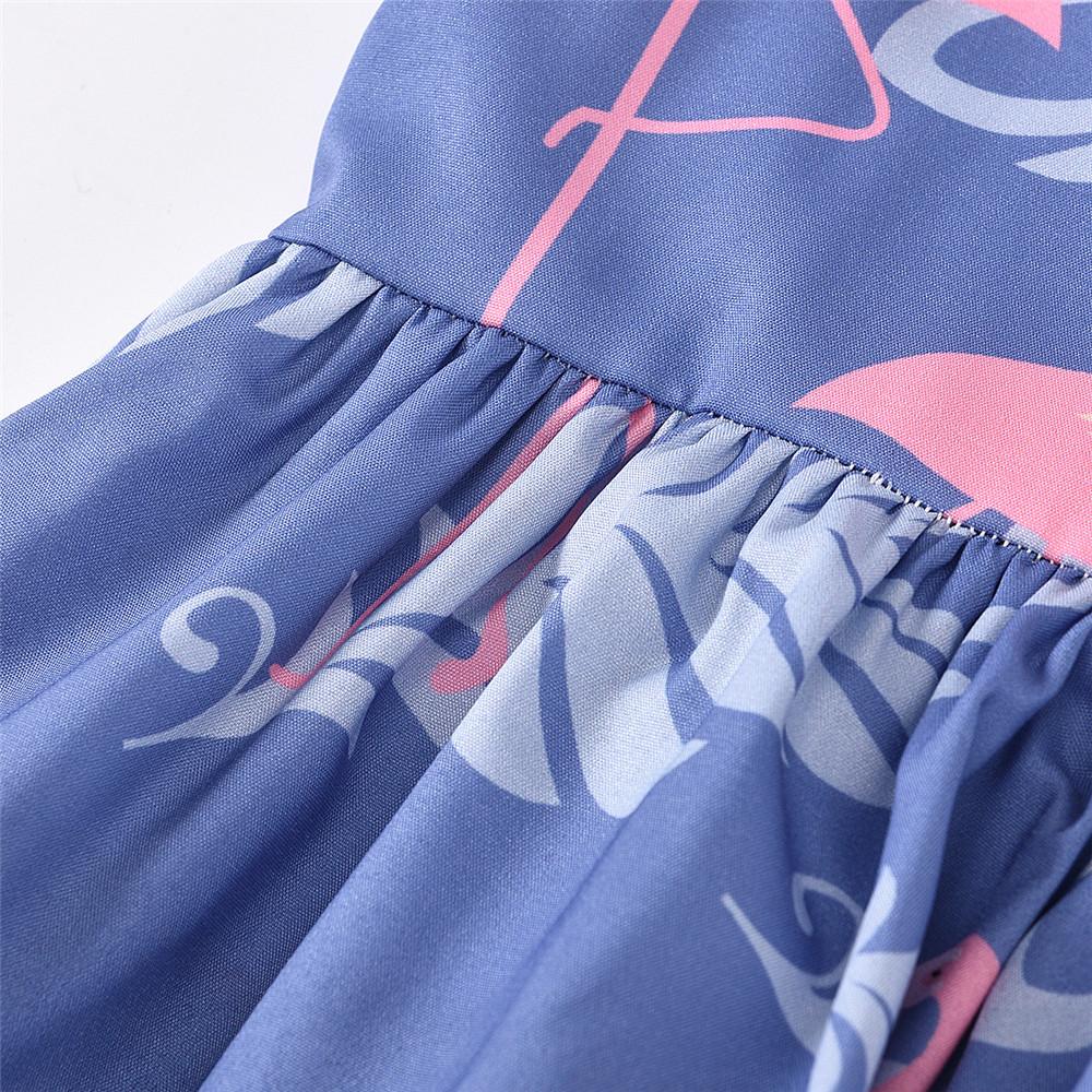 Baby Girls Sleeveless Flamingo Leaves Printed Dress Boutique Baby Clothes Wholesale