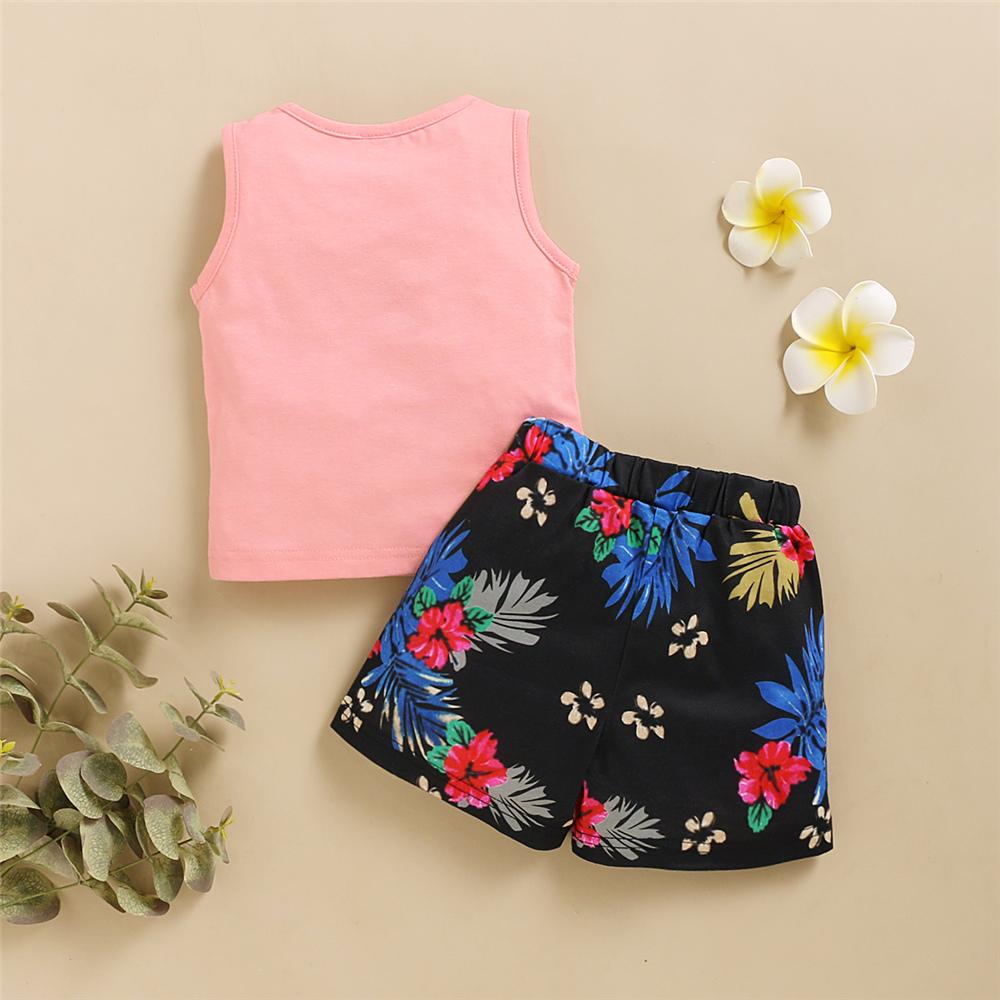 Boys Sleeveless Floral Printed Top & Shorts childrens wholesale clothing