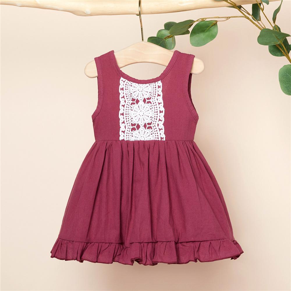 Girls Sleeveless Lace Summer Fashion Dress girl wholesale boutique clothing