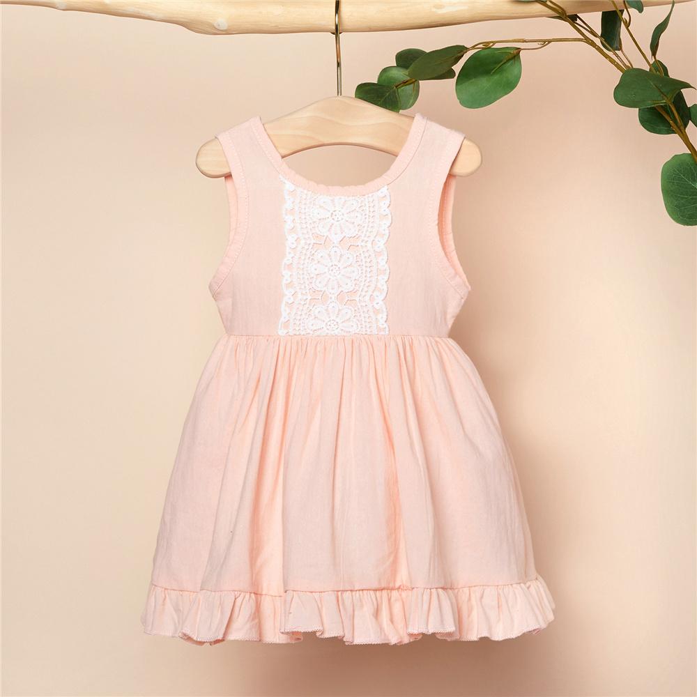 Girls Sleeveless Lace Summer Fashion Dress girl wholesale boutique clothing