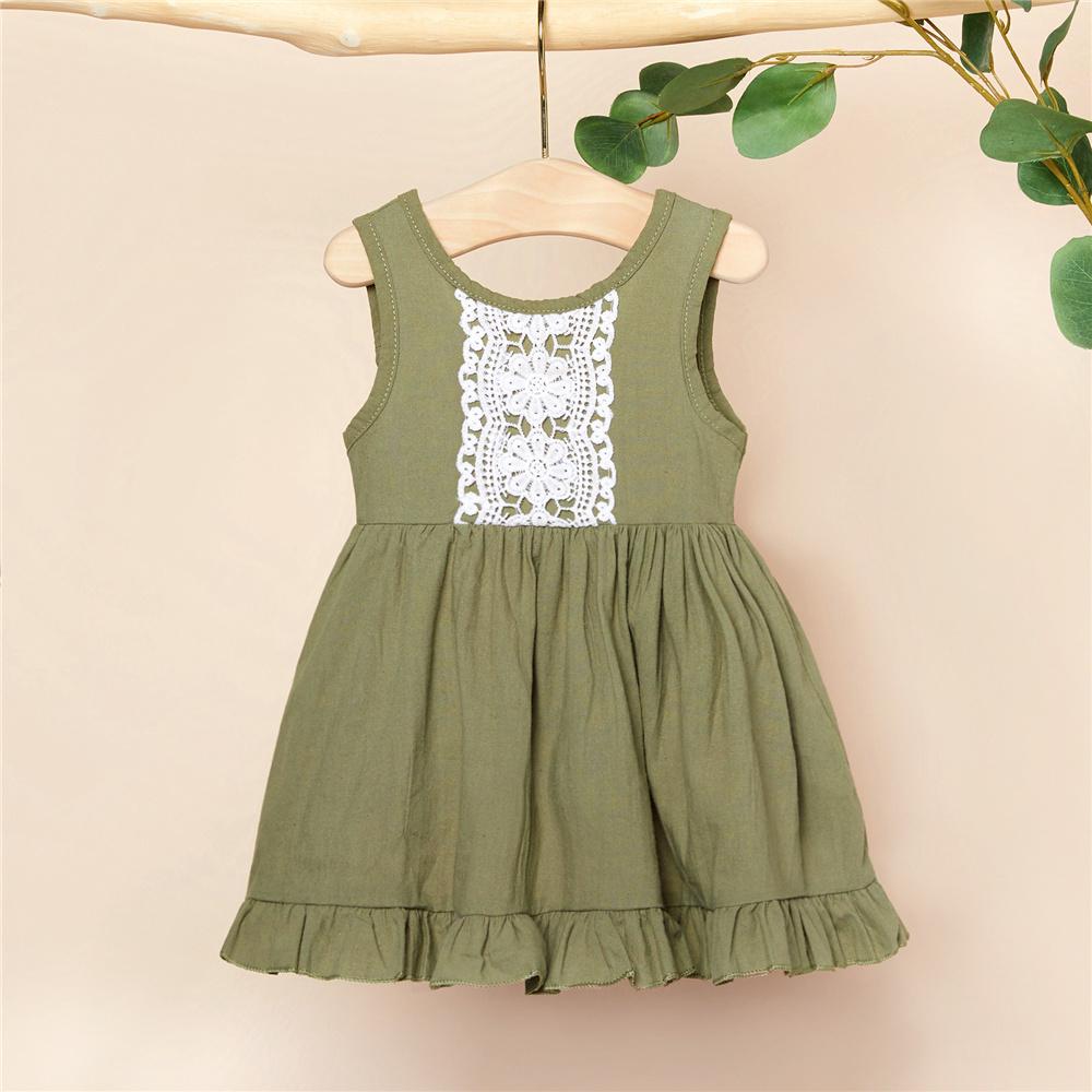 Girls Sleeveless Lace Summer Fashion Dress girl wholesale boutique clothing