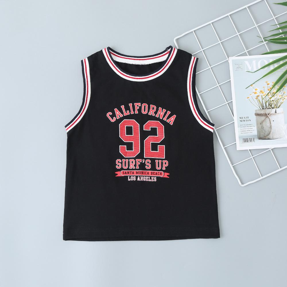 Boys Sleeveless Letter Number Printed Tracksuit wholesale boy boutique clothes