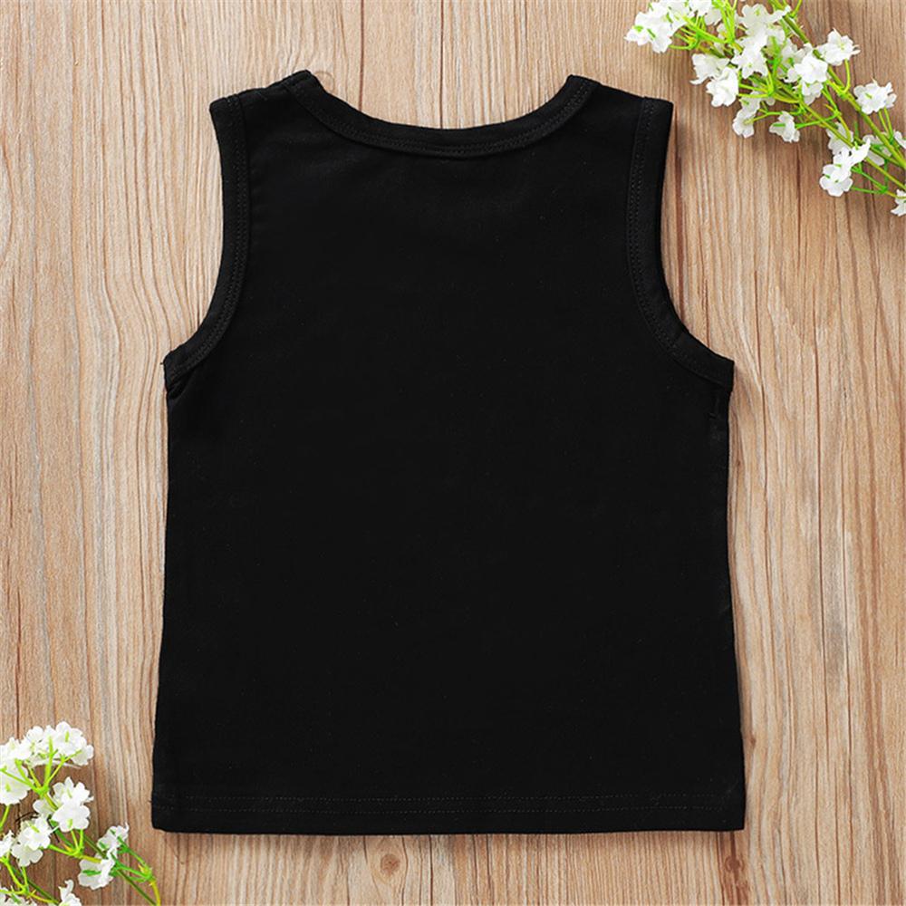 Girls Sleeveless Letter Printed Fashion Top & Leaves Printed Shorts Kids Clothing Suppliers