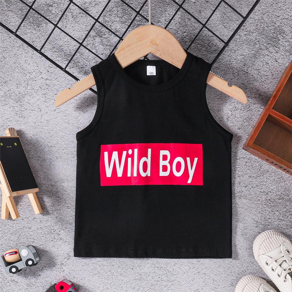 Boys Sleeveless Letter Printed Top & Camouflage Shorts Wholesale Childrens Boutique Clothing Suppliers