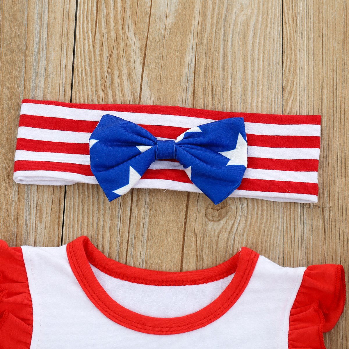 Baby Girls Sleeveless Letter Star Striped Printed Top & Shorts & Headband wholesale baby clothes suppliers