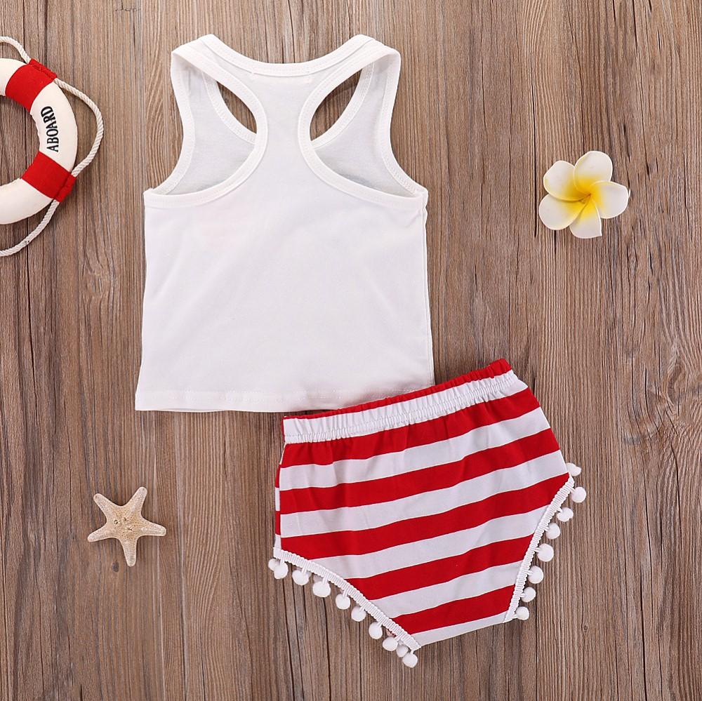 Baby Sleeveless Letter Striped Star Top & Shorts Wholesale Clothing Baby