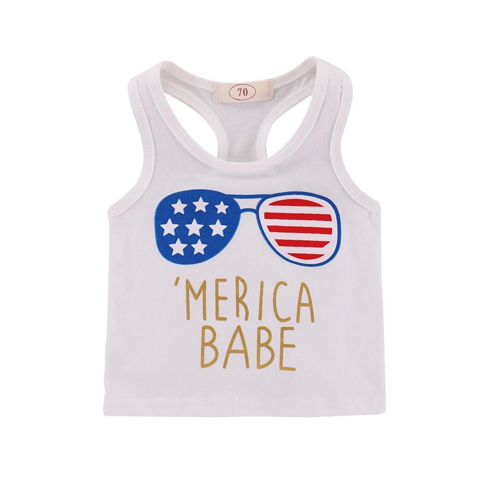 Baby Sleeveless Letter Striped Star Top & Shorts Wholesale Clothing Baby