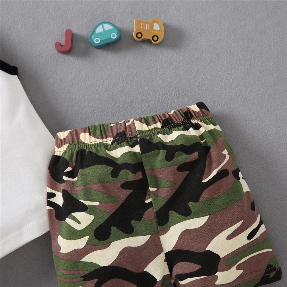 Boys Sleeveless Little Man Printed Pocket Vest & Camouflage Shorts quality children's clothing wholesale