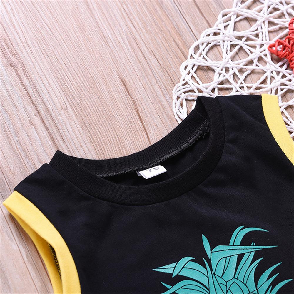 Baby Unisex Sleeveless Pineapple Printed Romper Baby Boutique Clothing Wholesale