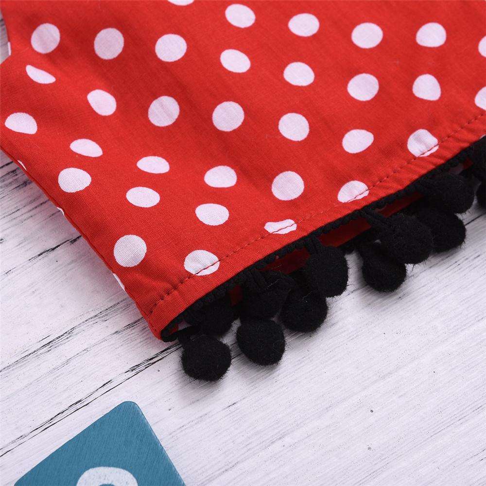 Girls Sleeveless Polka Dot Top & Denim Ripped Shorts & Headband Wholesale Little Girl Boutique Clothing