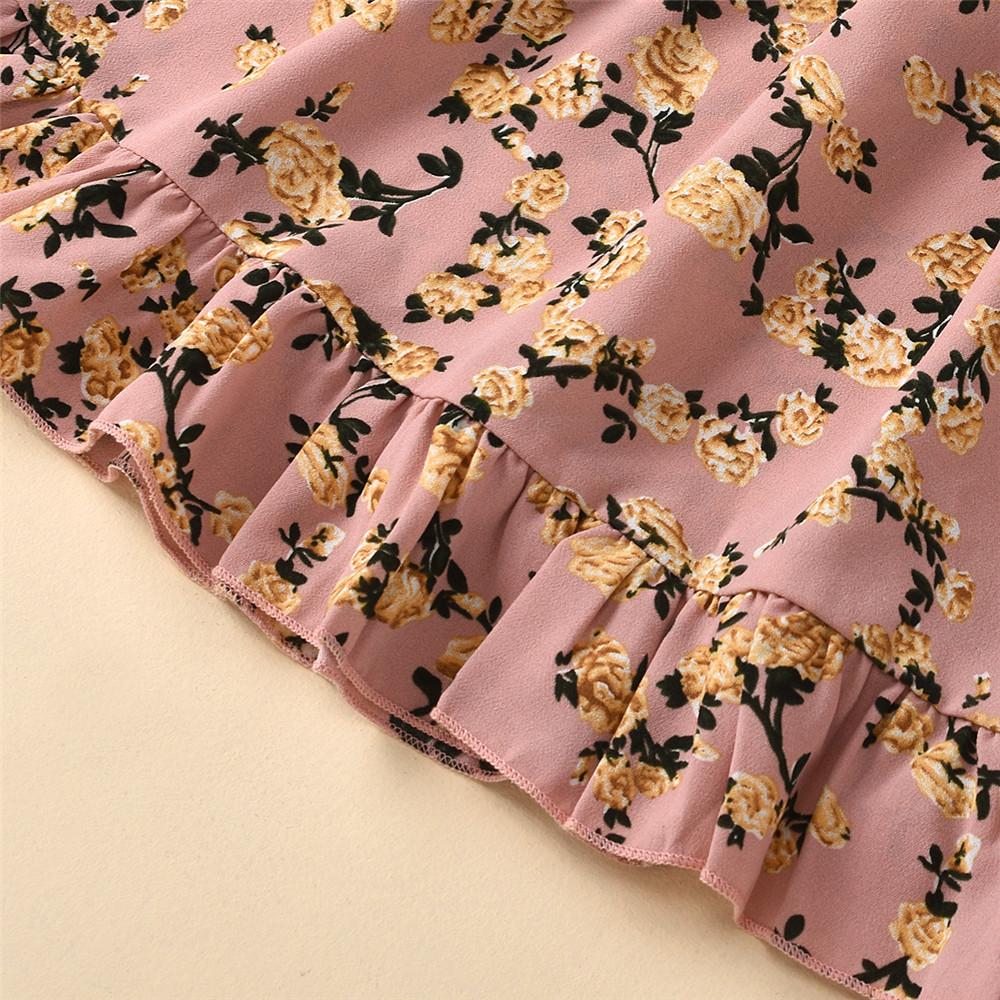 Girls Sleeveless Princess Flower Printed Dress Wholesale Boutique Girl Clothing
