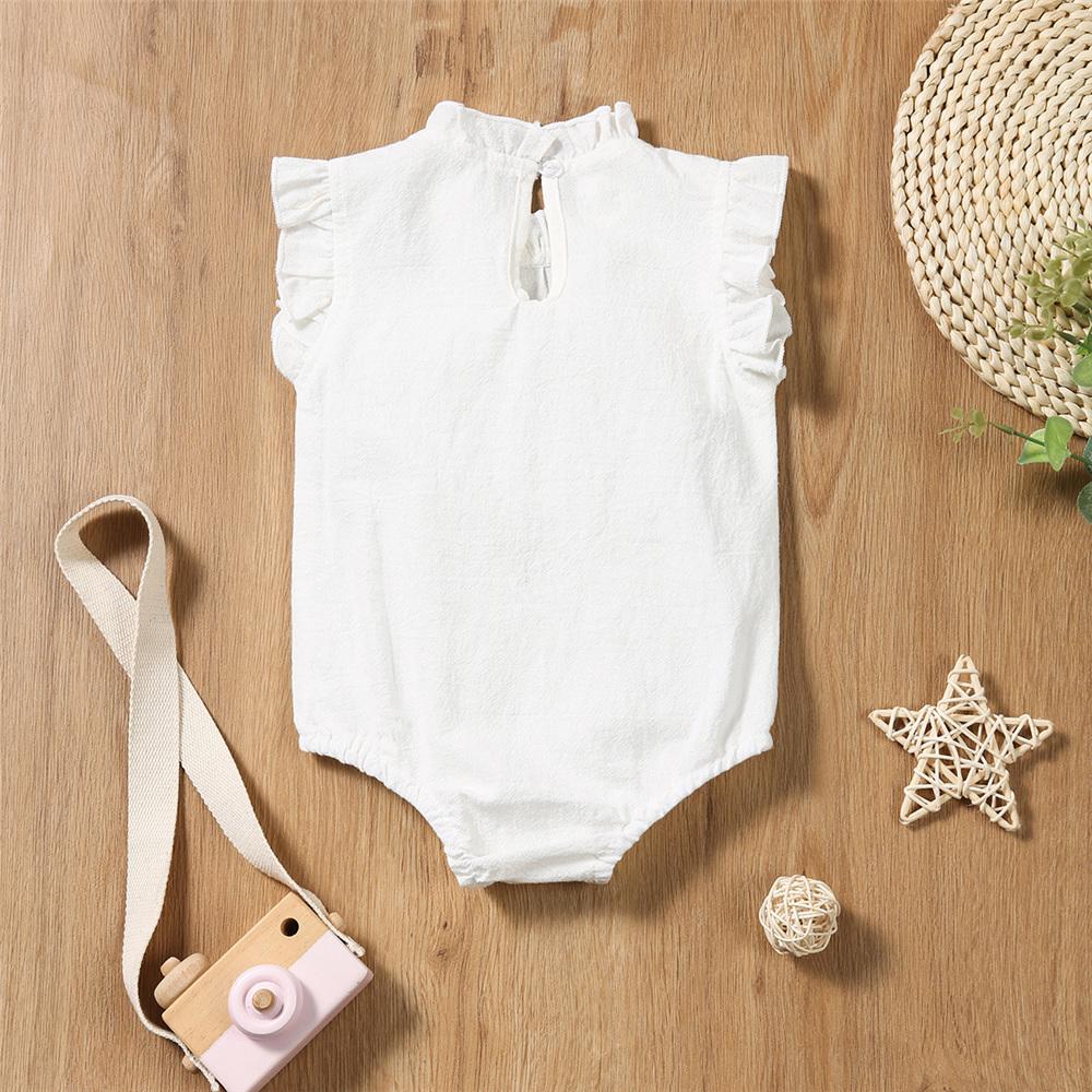 Baby Girls Sleeveless Solid Color Romper Wholesale Baby Boutique Items