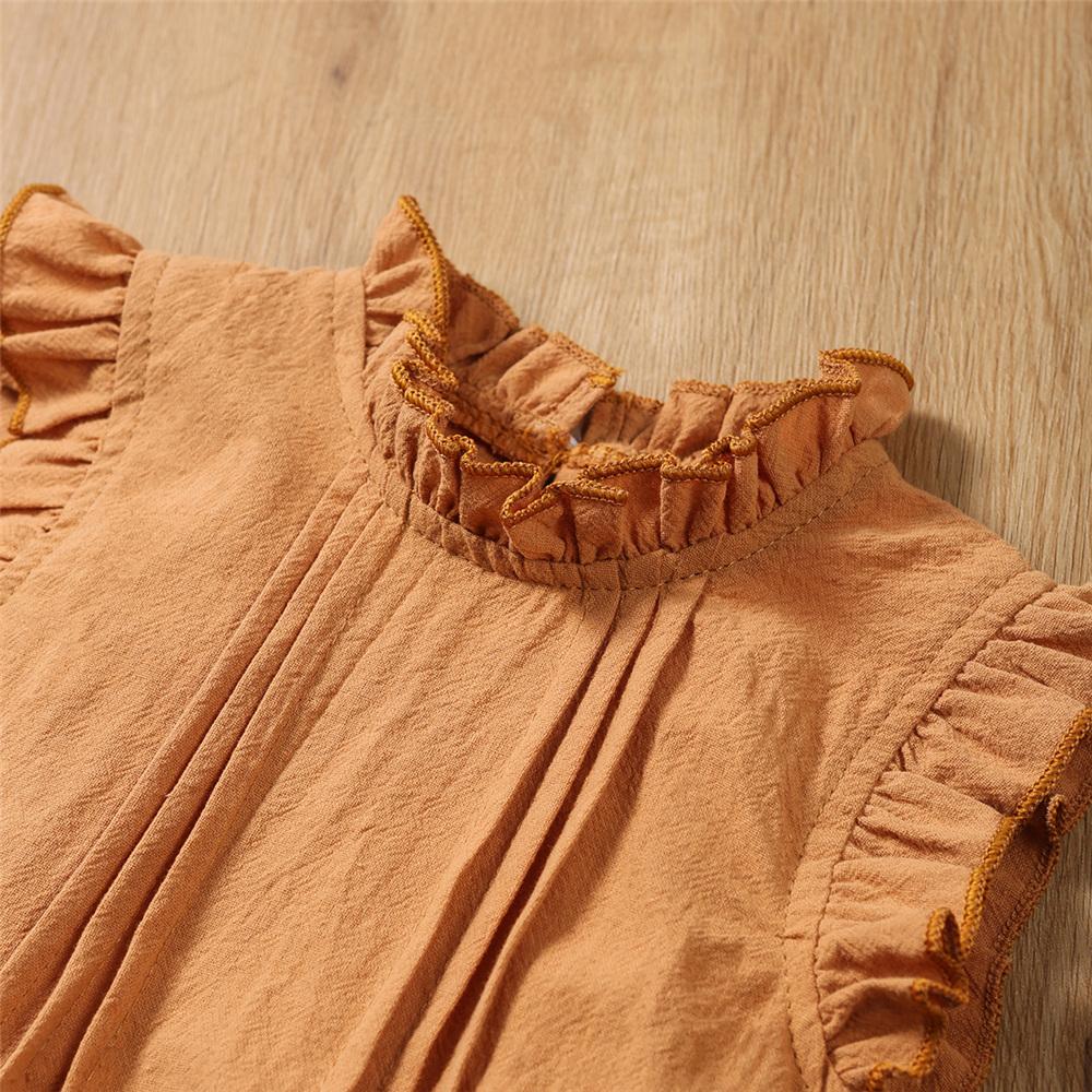 Baby Girls Sleeveless Solid Color Romper Wholesale Baby Boutique Items