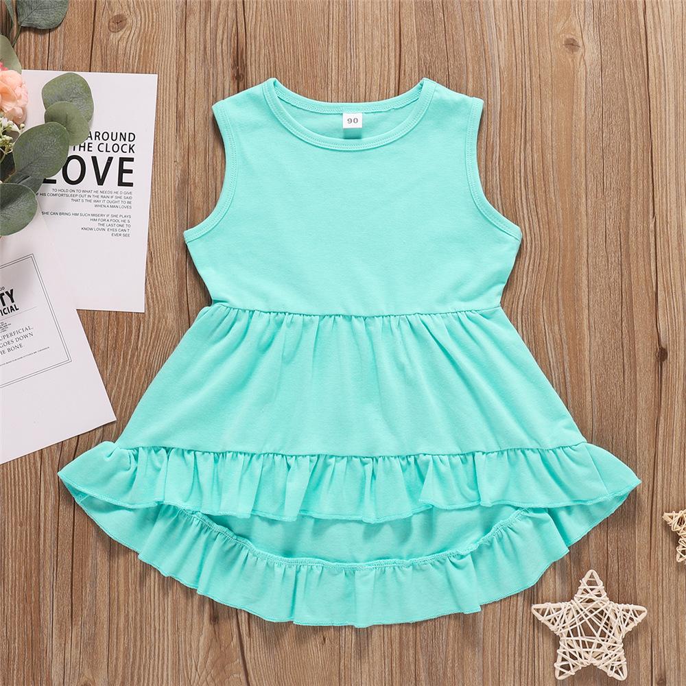 Girls Sleeveless Solid Ruffled Top & Shorts wholesale childrens clothing online