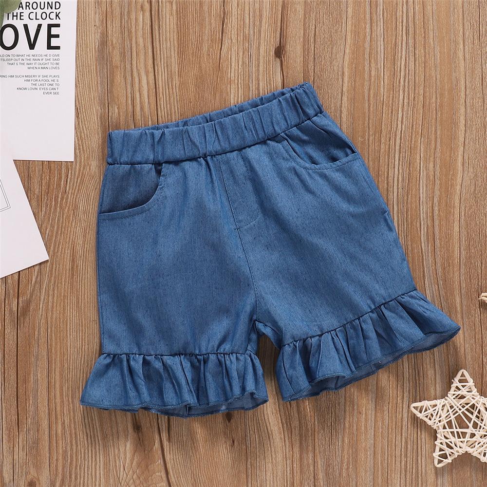 Girls Sleeveless Solid Ruffled Top & Shorts wholesale childrens clothing online