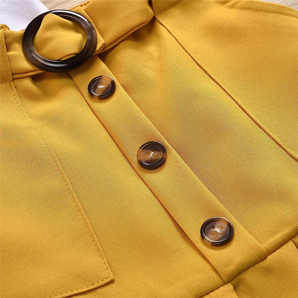 Girls Sleeveless Solid Vest & Button Skirt Girls Clothing Wholesalers