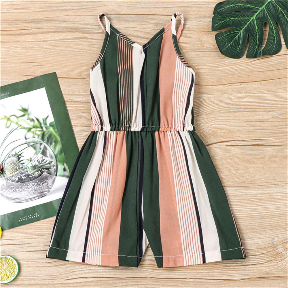 Girls Sleeveless Striped Fashion Jumpsuit wholesale kids clothing