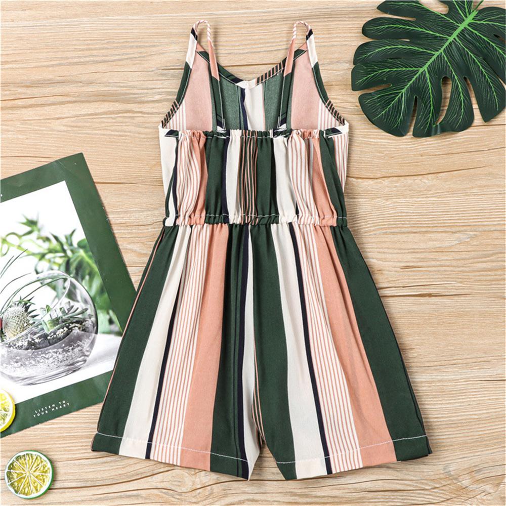 Girls Sleeveless Striped Fashion Jumpsuit wholesale kids clothing