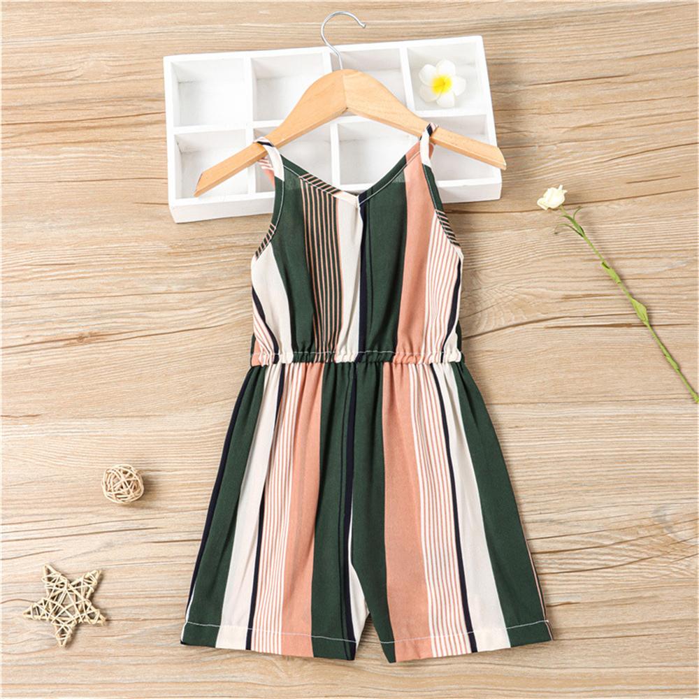 Girls Sleeveless Striped Fashion Jumpsuit wholesale kids clothing