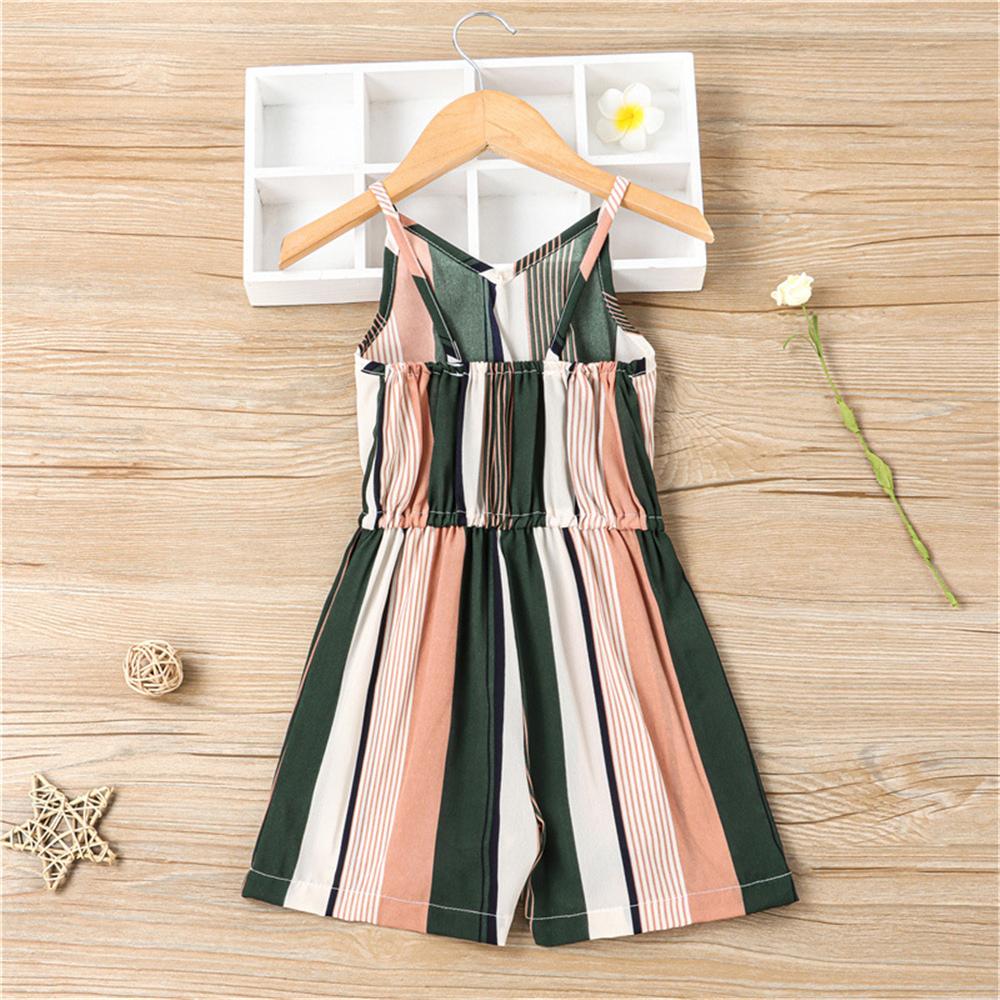 Girls Sleeveless Striped Fashion Jumpsuit wholesale kids clothing