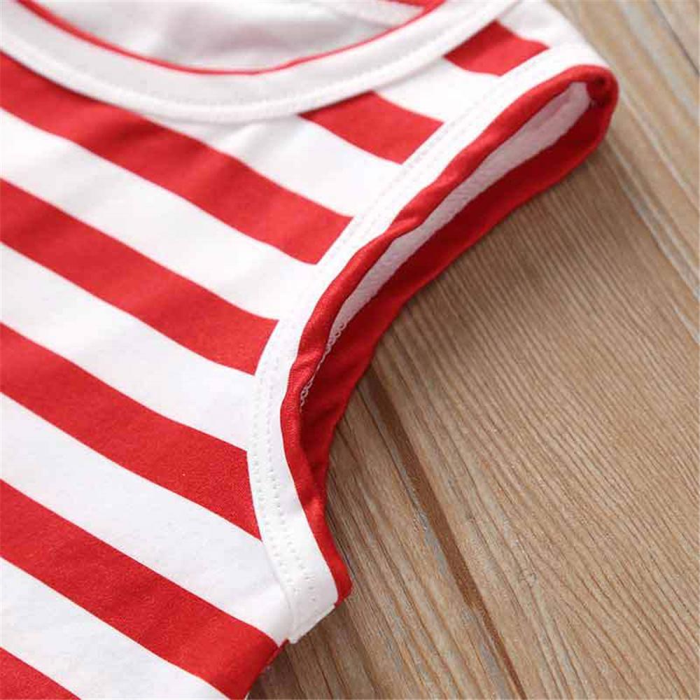 Girls Sleeveless Striped Star Dress trendy kids wholesale clothing