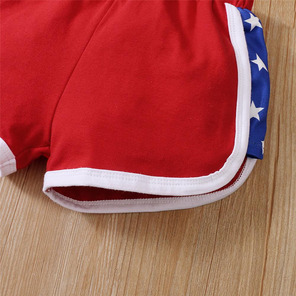 Unisex Sleeveless Striped Star Top & Shorts Sets trendy kids wholesale clothing