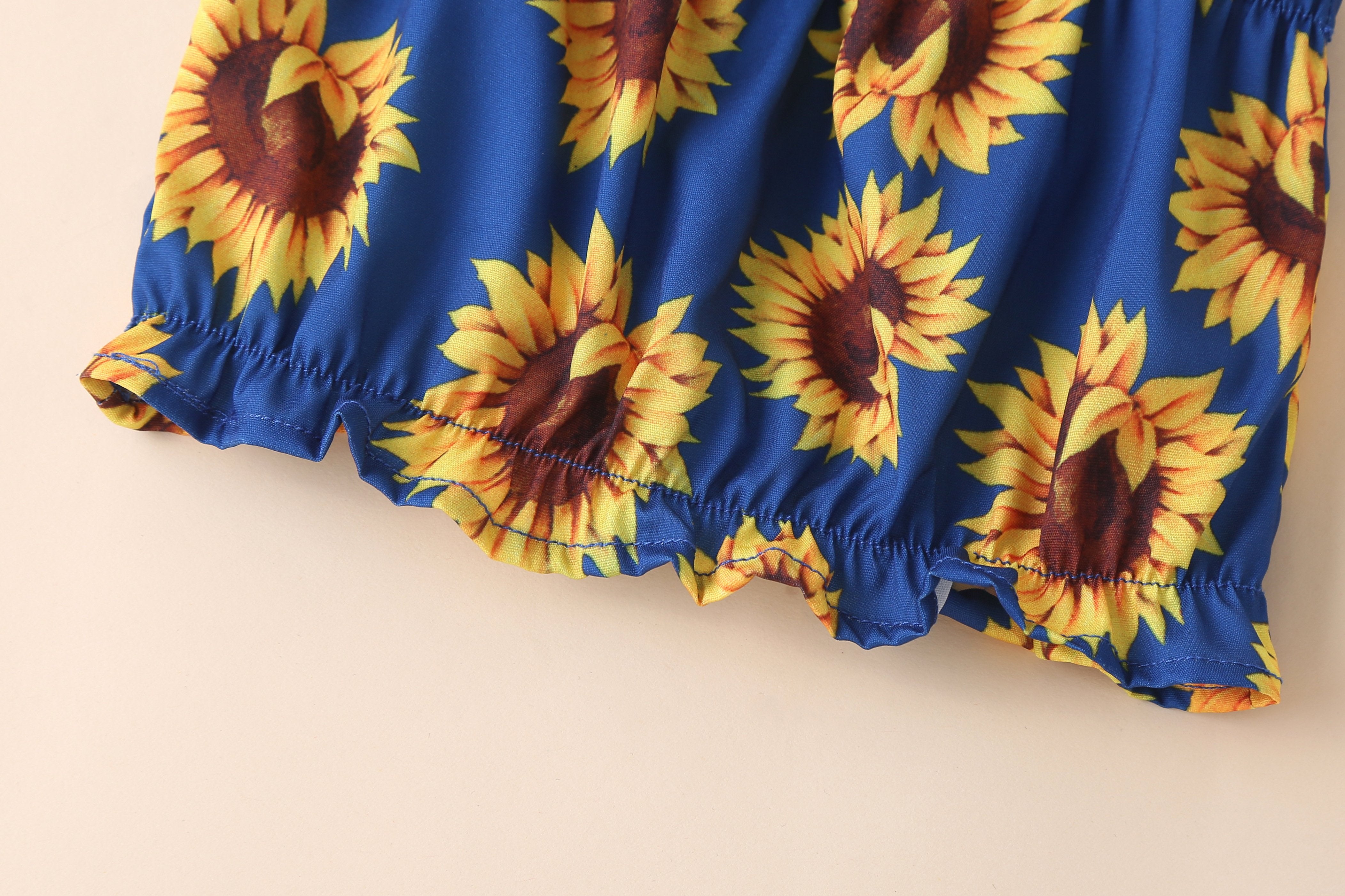 Baby Girls Sleeveless Sunflower Printed Sling Top & Shorts & Headband baby clothes wholesale usa