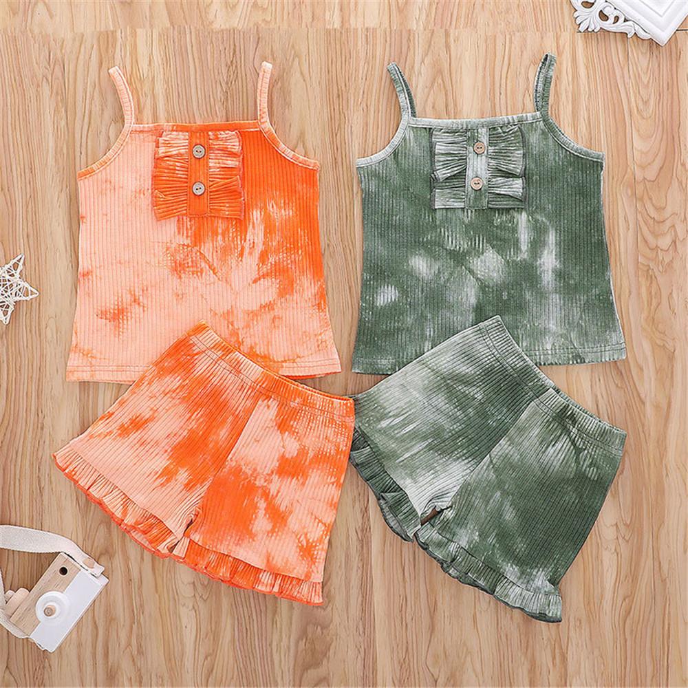 Girls Sling Tie Dye Top & Shorts wholesale kids boutique clothing