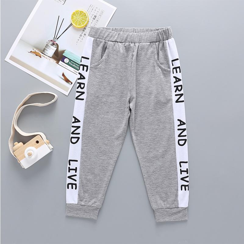 Small And Medium Children'S Clothing Spring And Autumn Casual Color Matching Letter Printing Fashion Sports Pants For Boys And Girls Wholesale Kids Clothing
