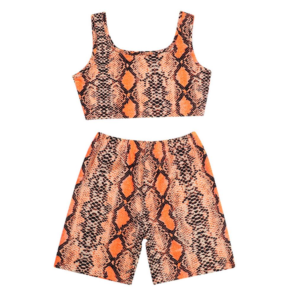 Girls Snakeskin Printed Sling Top & Shorts childrens wholesale clothing