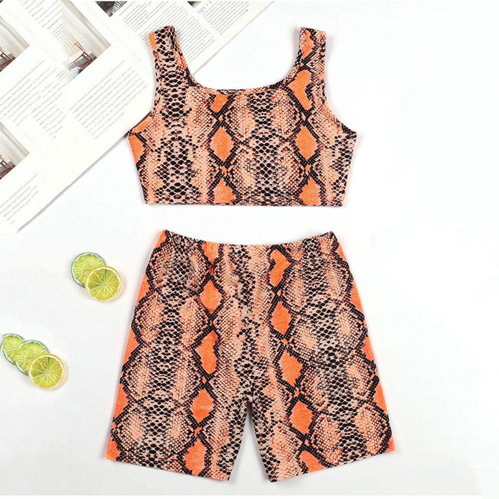 Girls Snakeskin Printed Sling Top & Shorts childrens wholesale clothing