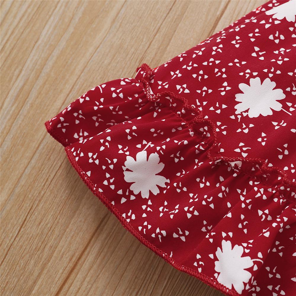Baby Girls Snowflake Printed Suspender Dress Baby Clothes Wholesale Bulk