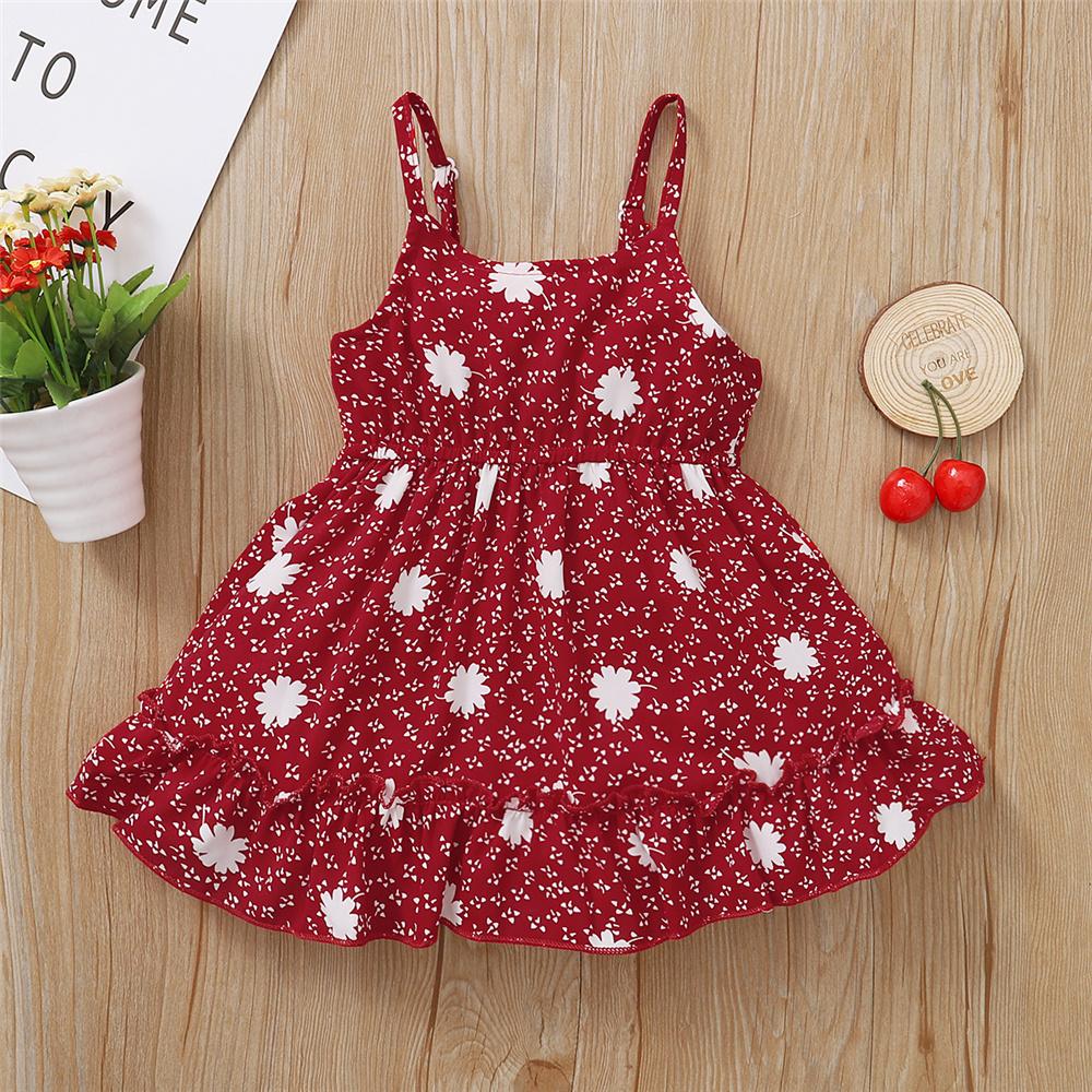 Baby Girls Snowflake Printed Suspender Dress Baby Clothes Wholesale Bulk