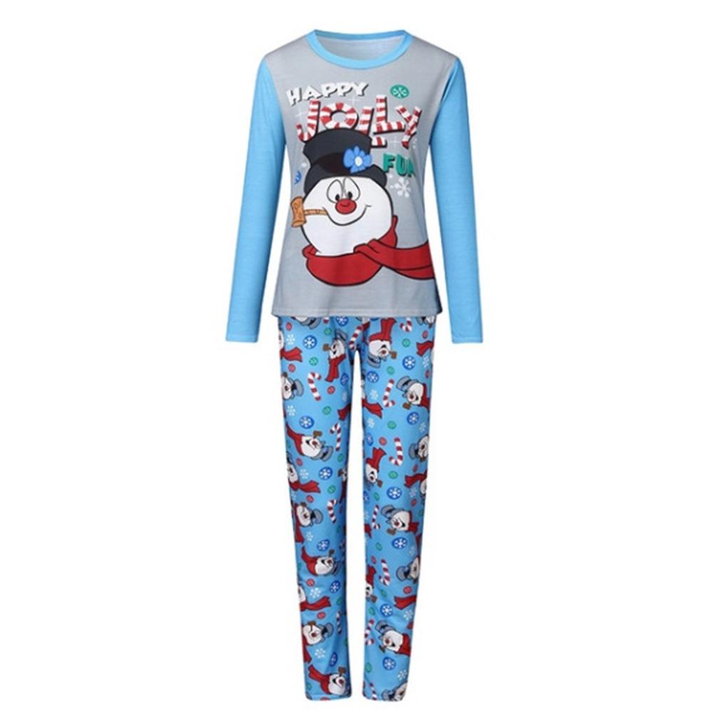 Parent-Child Snowman Printed Top & Pants Mommy And Me Clothing Wholesale