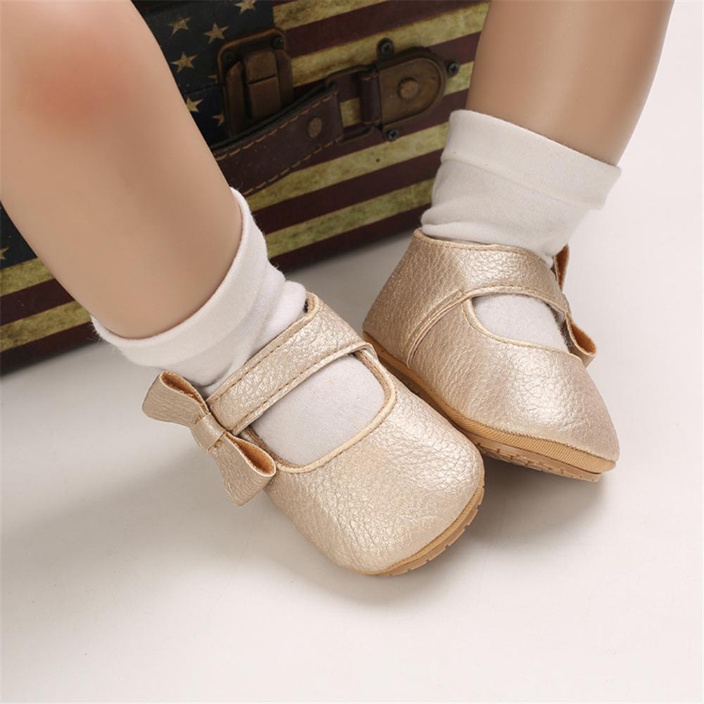 Girls Soft Magic Tape Bow Decor PU Infant Shoes Spanish Baby Shoes