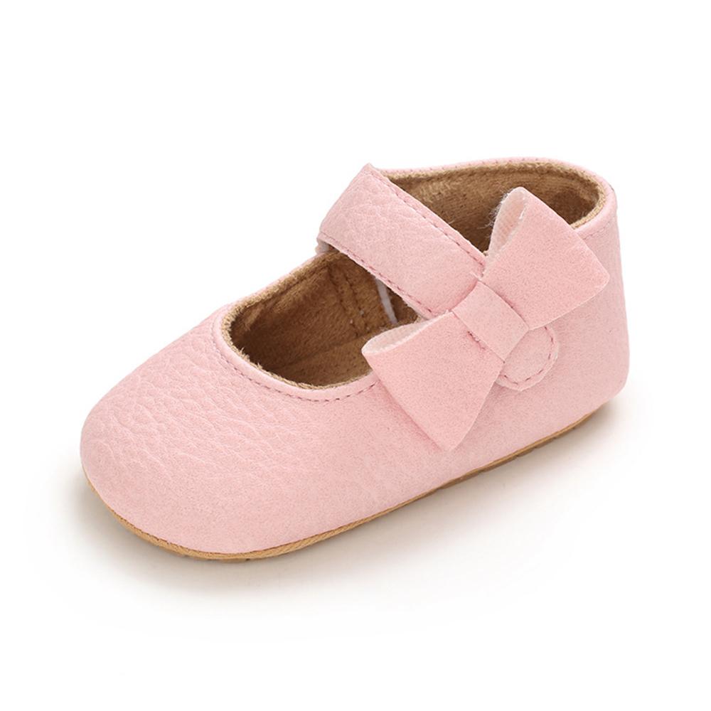 Girls Soft Magic Tape Bow Decor PU Infant Shoes Spanish Baby Shoes