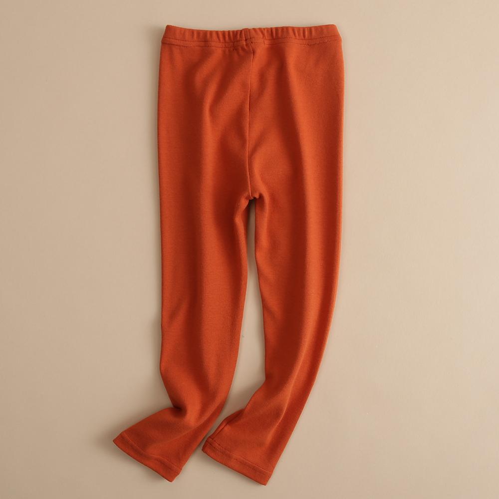 Girls Soft Solid Color Elastic Waist Trousers